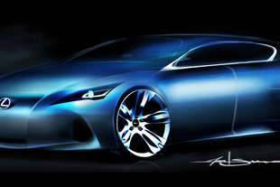 Il disegno ufficiale della futura compatta Lexus.