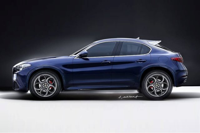 alfa romeo stelvio render masera fiancata