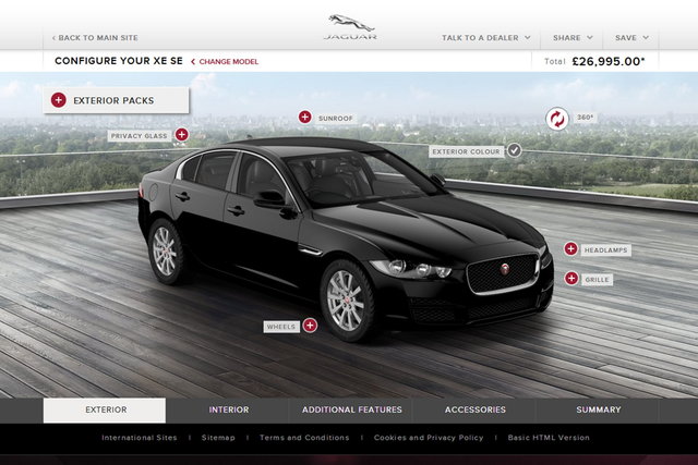 jaguar xe configuratore 2