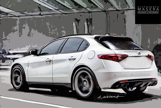 alfa romeo stelvio render masera posteriore