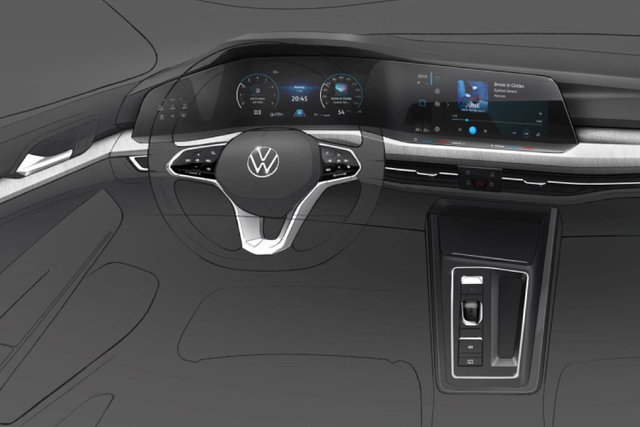 interni volkswagen golf 8 disegno 2