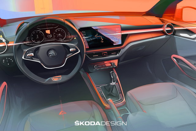 skoda fabia disegno interni
