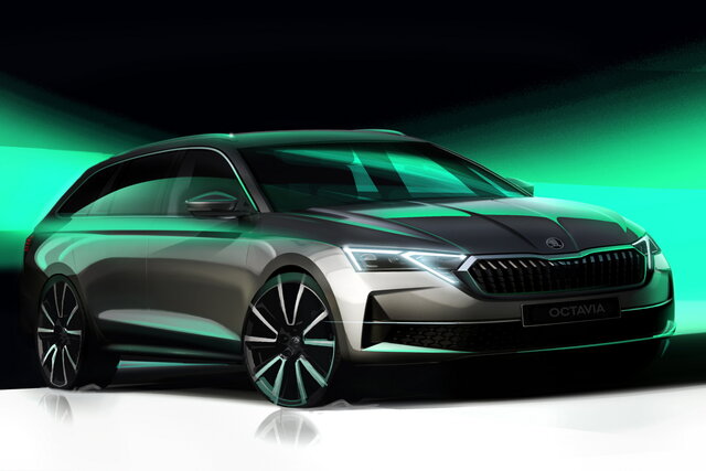 skoda octavia 2024 restyling disegni