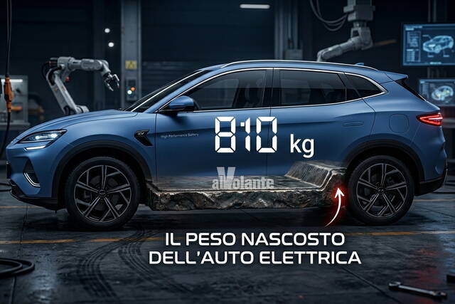 peso batteria auto elettrica