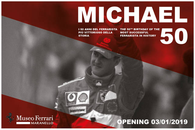 Michael Schumacher: una mostra a Maranello per i 50 anni
