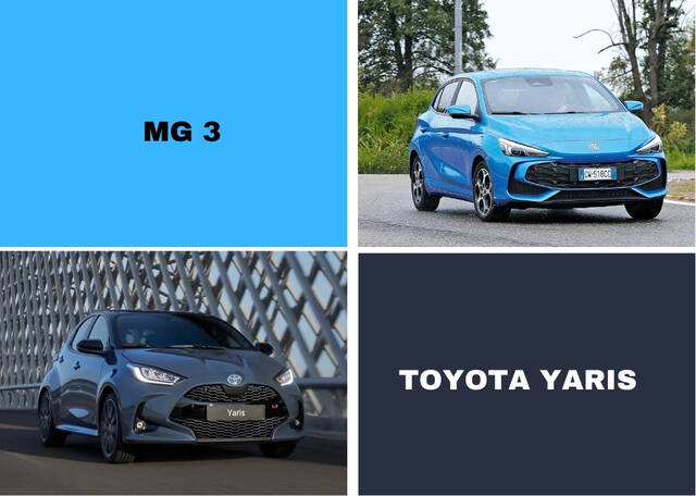 Toyota Yaris e MG 3: due ibride a confronto