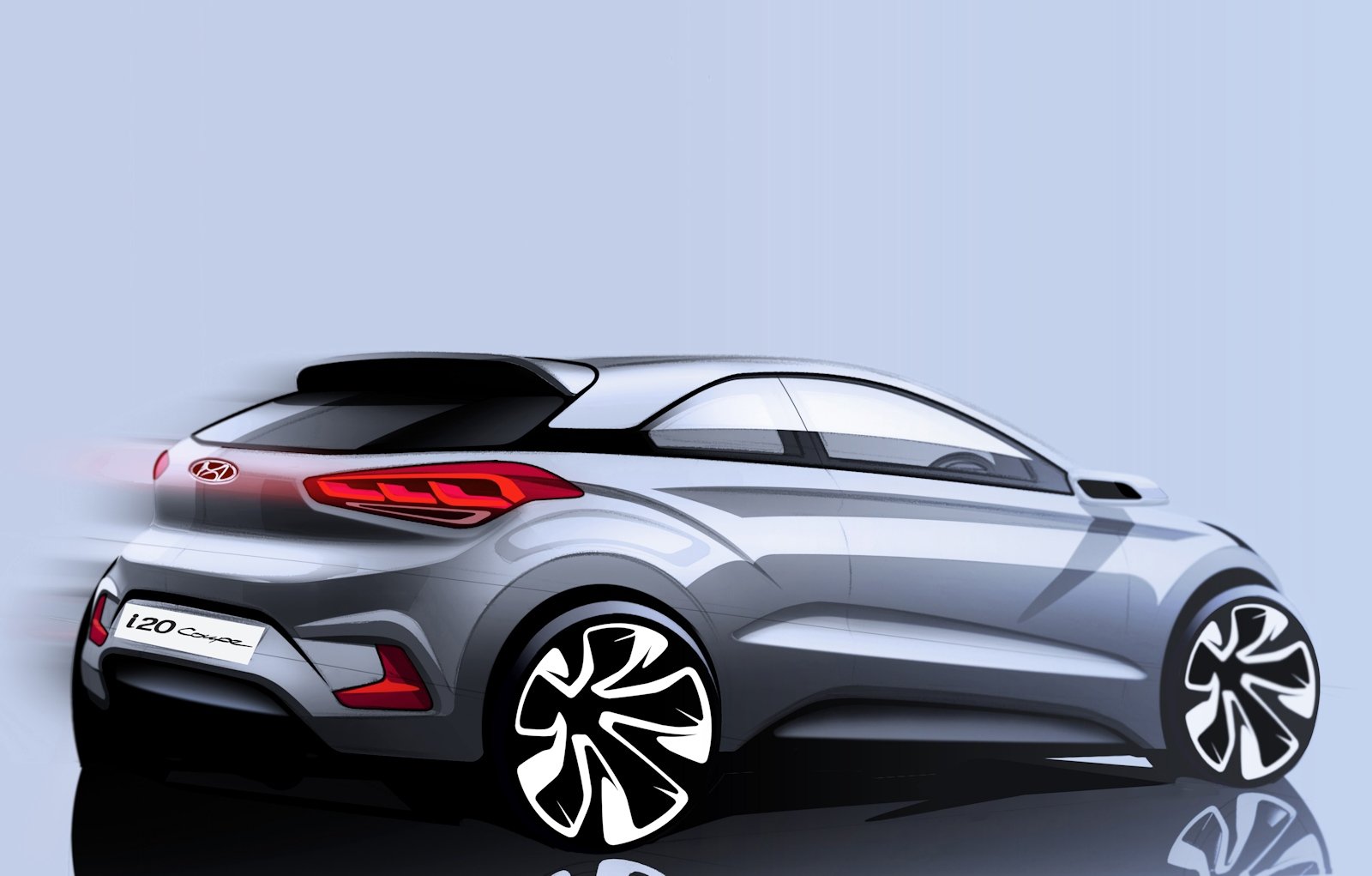 Hyundai i20: il disegno della Coupé 