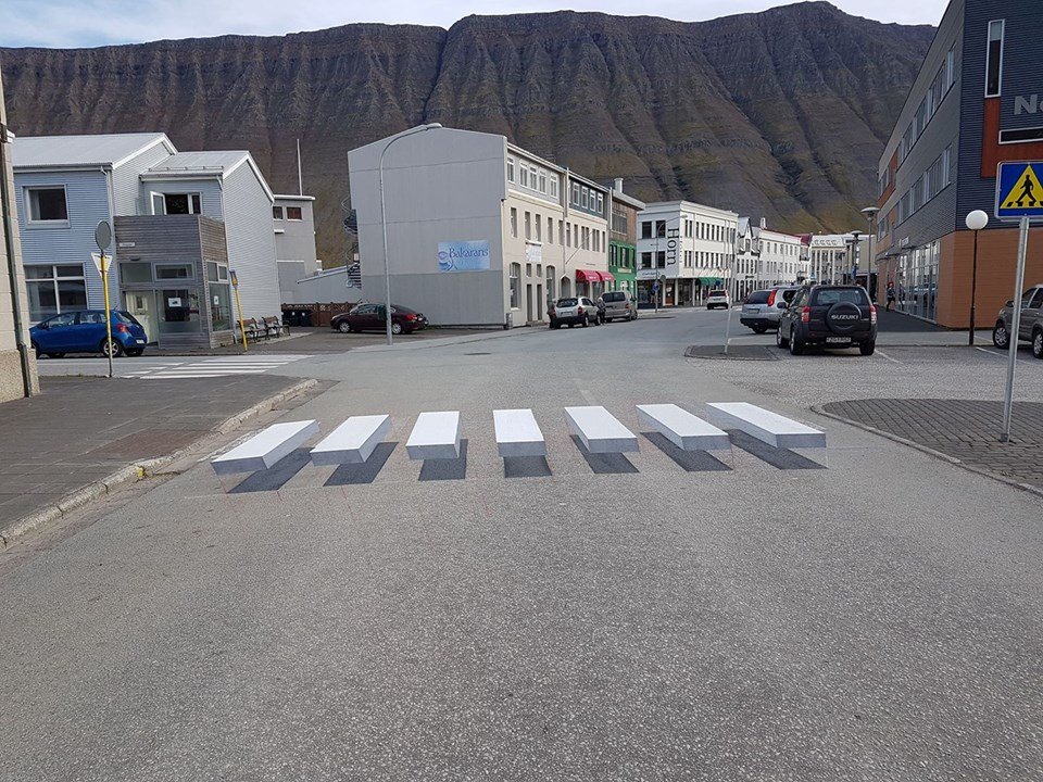 Strisce Pedonali In Islanda Sono Ad Effetto 3d